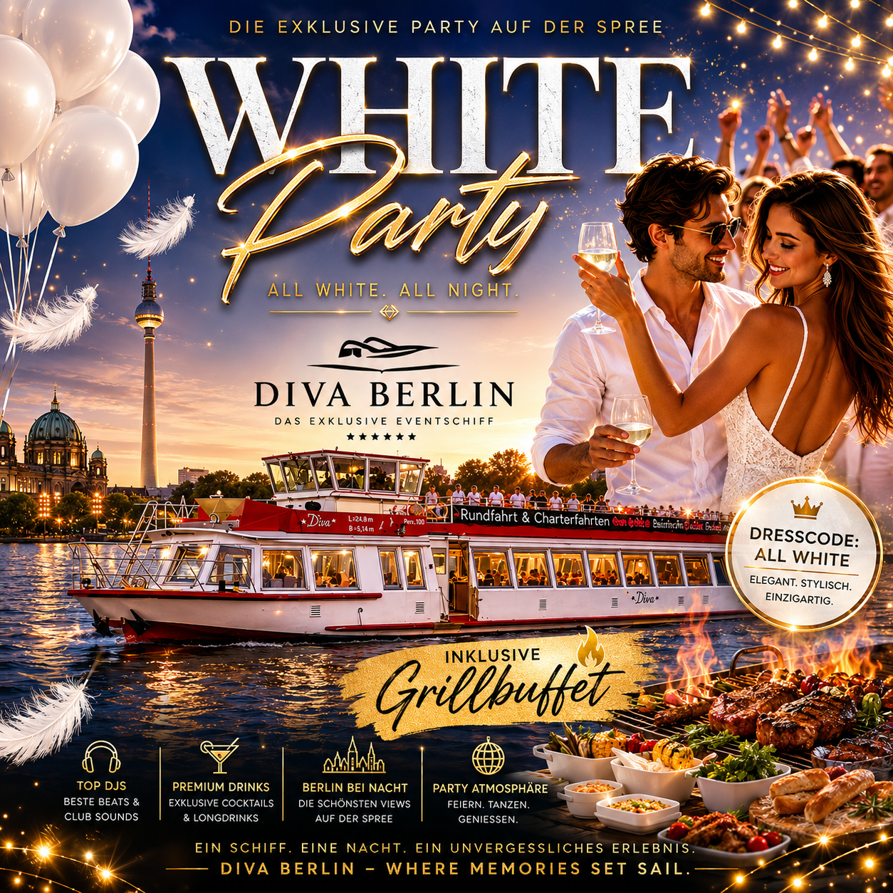 White Party auf der MS Diva